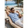 image:imageCOOFANDY Mens Casual Henley Shirt Band Collar Short Sleeve Shirt for Mens Summer Beach TShirts VacationLight Blue