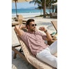 image:imageCOOFANDY Mens Casual Henley Shirt Band Collar Short Sleeve Shirt for Mens Summer Beach TShirts VacationLight Pink