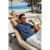 image:imageCOOFANDY Mens Casual Henley Shirt Band Collar Short Sleeve Shirt for Mens Summer Beach TShirts VacationNavy Blue