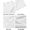 image:imageCOOFANDY Mens Casual Henley Shirt Band Collar Short Sleeve Shirt for Mens Summer Beach TShirts VacationWhite