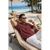 image:imageCOOFANDY Mens Casual Henley Shirt Band Collar Short Sleeve Shirt for Mens Summer Beach TShirts VacationWine Red