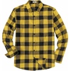 image:imageCOOFANDY Mens Casual Long Sleeve Button Up Plaid Flannel Shirt Jacket with PocketBuffalo Black Yellow