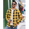 image:imageCOOFANDY Mens Casual Long Sleeve Button Up Plaid Flannel Shirt Jacket with PocketBuffalo Black Yellow