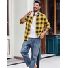 image:imageCOOFANDY Mens Casual Long Sleeve Button Up Plaid Flannel Shirt Jacket with PocketBuffalo Black Yellow