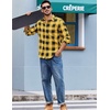 image:imageCOOFANDY Mens Casual Long Sleeve Button Up Plaid Flannel Shirt Jacket with PocketBuffalo Black Yellow