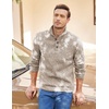 image:imageCOOFANDY Mens Casual Pullover Sweater Quarter Button Fleece Sweatshirt Knitted Thermal SweatersAlight Khaki