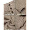 image:imageCOOFANDY Mens Casual Pullover Sweater Quarter Button Fleece Sweatshirt Knitted Thermal SweatersAlight Khaki