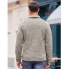 image:imageCOOFANDY Mens Casual Pullover Sweater Quarter Button Fleece Sweatshirt Knitted Thermal SweatersAlight Khaki