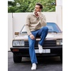 image:imageCOOFANDY Mens Casual Pullover Sweater Quarter Button Fleece Sweatshirt Knitted Thermal SweatersAlight Khaki