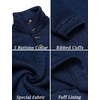 image:imageCOOFANDY Mens Casual Pullover Sweater Quarter Button Fleece Sweatshirt Knitted Thermal SweatersAnavy Blue