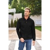 image:imageCOOFANDY Mens Casual Pullover Sweater Quarter Button Fleece Sweatshirt Knitted Thermal SweatersBlack