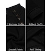 image:imageCOOFANDY Mens Casual Pullover Sweater Quarter Button Fleece Sweatshirt Knitted Thermal SweatersBlack