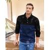 image:imageCOOFANDY Mens Casual Pullover Sweater Quarter Button Fleece Sweatshirt Knitted Thermal SweatersBlack Patchwork Navy Blue
