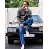image:imageCOOFANDY Mens Casual Pullover Sweater Quarter Button Fleece Sweatshirt Knitted Thermal SweatersBlack and White