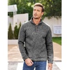 image:imageCOOFANDY Mens Casual Pullover Sweater Quarter Button Fleece Sweatshirt Knitted Thermal SweatersBlack and White