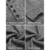 image:imageCOOFANDY Mens Casual Pullover Sweater Quarter Button Fleece Sweatshirt Knitted Thermal SweatersBlack and White
