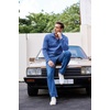 image:imageCOOFANDY Mens Casual Pullover Sweater Quarter Button Fleece Sweatshirt Knitted Thermal SweatersBlue