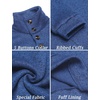 image:imageCOOFANDY Mens Casual Pullover Sweater Quarter Button Fleece Sweatshirt Knitted Thermal SweatersBlue