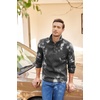 image:imageCOOFANDY Mens Casual Pullover Sweater Quarter Button Fleece Sweatshirt Knitted Thermal SweatersDark Grey