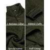 image:imageCOOFANDY Mens Casual Pullover Sweater Quarter Button Fleece Sweatshirt Knitted Thermal SweatersGreen