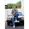 image:imageCOOFANDY Mens Casual Pullover Sweater Quarter Button Fleece Sweatshirt Knitted Thermal SweatersGrey
