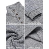 image:imageCOOFANDY Mens Casual Pullover Sweater Quarter Button Fleece Sweatshirt Knitted Thermal SweatersGrey
