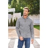 image:imageCOOFANDY Mens Casual Pullover Sweater Quarter Button Fleece Sweatshirt Knitted Thermal SweatersGrey
