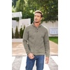 image:imageCOOFANDY Mens Casual Pullover Sweater Quarter Button Fleece Sweatshirt Knitted Thermal SweatersKhaki