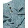 image:imageCOOFANDY Mens Casual Pullover Sweater Quarter Button Fleece Sweatshirt Knitted Thermal SweatersMint Green Heather