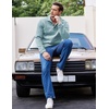 image:imageCOOFANDY Mens Casual Pullover Sweater Quarter Button Fleece Sweatshirt Knitted Thermal SweatersMint Green Heather