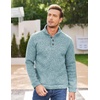 image:imageCOOFANDY Mens Casual Pullover Sweater Quarter Button Fleece Sweatshirt Knitted Thermal SweatersMint Green Heather