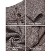 image:imageCOOFANDY Mens Casual Pullover Sweater Quarter Button Fleece Sweatshirt Knitted Thermal SweatersPale Grey