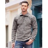 image:imageCOOFANDY Mens Casual Pullover Sweater Quarter Button Fleece Sweatshirt Knitted Thermal SweatersPale Grey