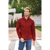 image:imageCOOFANDY Mens Casual Pullover Sweater Quarter Button Fleece Sweatshirt Knitted Thermal SweatersWine Red
