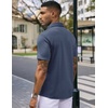 image:imageCOOFANDY Mens Casual Wrinkle Free Shirts Short Sleeve Button Down Summer Stretch Dress ShirtWhite Geometric Shape Blue