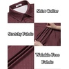 image:imageCOOFANDY Mens Casual Wrinkle Free Shirts Short Sleeve Button Down Summer Stretch Dress ShirtWhite Polka Dots Wine Red