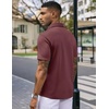 image:imageCOOFANDY Mens Casual Wrinkle Free Shirts Short Sleeve Button Down Summer Stretch Dress ShirtWhite Polka Dots Wine Red