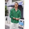 image:imageCOOFANDY Mens Cuban Guayabera Shirt Casual Button Down Shirts Long Sleeve Summer Beach ShirtsOasis Green