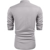 image:imageCOOFANDY Mens Cuban Guayabera Shirt Casual Long Sleeve Button Down Shirts Band Collar Linen Summer Beach ShirtGrey