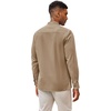 image:imageCOOFANDY Mens Cuban Guayabera Shirt Casual Long Sleeve Button Down Shirts Band Collar Linen Summer Beach ShirtLight Tan