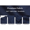 image:imageCOOFANDY Mens Cuban Guayabera Shirt Casual Long Sleeve Button Down Shirts Band Collar Linen Summer Beach ShirtNavy Blue