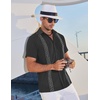 image:imageCOOFANDY Mens Cuban Guayabera Shirt Short Sleeve Casual Button Down Shirts Summer Beach Vacation ShirtsBlack