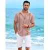 image:imageCOOFANDY Mens Cuban Guayabera Shirt Short Sleeve Casual Button Down Shirts Summer Beach Vacation ShirtsDusty Rose