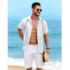 image:imageCOOFANDY Mens Cuban Guayabera Shirt Short Sleeve Casual Button Down Shirts Summer Beach Vacation ShirtsWhite