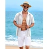 image:imageCOOFANDY Mens Cuban Guayabera Shirt Short Sleeve Casual Button Down Shirts Summer Beach Vacation ShirtsWhite