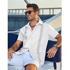 image:imageCOOFANDY Mens Cuban Guayabera Shirt Short Sleeve Casual Button Down Shirts Summer Beach Vacation ShirtsWhite