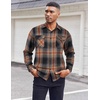 image:imageCOOFANDY Mens Flannel Shirts Long Sleeve Casual Plaid Button Down Shirt Cotton Shirt Cowboy Work Shirts with PocketsBlackorange