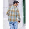 image:imageCOOFANDY Mens Flannel Shirts Long Sleeve Casual Plaid Button Down Shirt Cotton Shirt Cowboy Work Shirts with PocketsBluekhaki