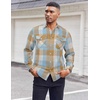 image:imageCOOFANDY Mens Flannel Shirts Long Sleeve Casual Plaid Button Down Shirt Cotton Shirt Cowboy Work Shirts with PocketsBluekhaki