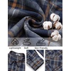 image:imageCOOFANDY Mens Flannel Shirts Long Sleeve Casual Plaid Button Down Shirt Cotton Shirt Cowboy Work Shirts with PocketsNavy Bluegrey